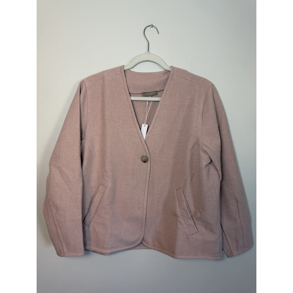 Lilla P Light Pink Wool Blazer Womens Sz S Runs Large NWT $298